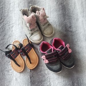 3 Pair of size 9 little girls shoes.